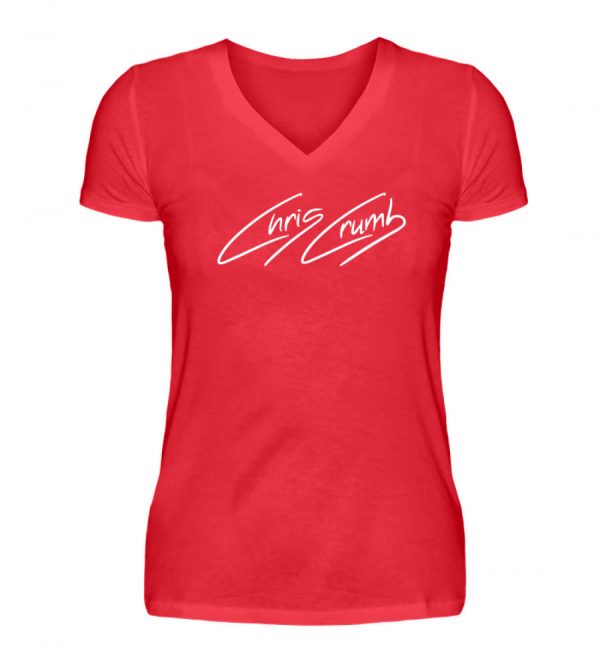 Chris Crumb Logowear white - V-Neck Damenshirt-2561