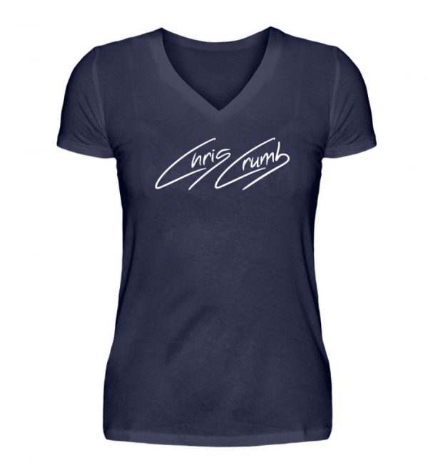 Chris Crumb Logowear white - V-Neck Damenshirt-198