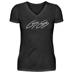Chris Crumb Logowear white - V-Neck Damenshirt-16