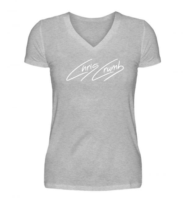 Chris Crumb Logowear white - V-Neck Damenshirt-17
